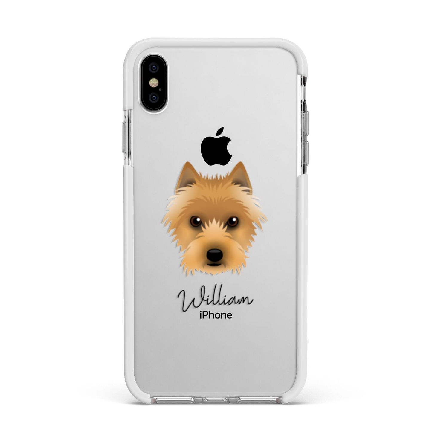 Australian Terrier Personalised Apple iPhone Xs Max Impact Case White Edge on Silver Phone