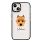 Australian Terrier Personalised iPhone 13 Black Impact Case on Silver phone