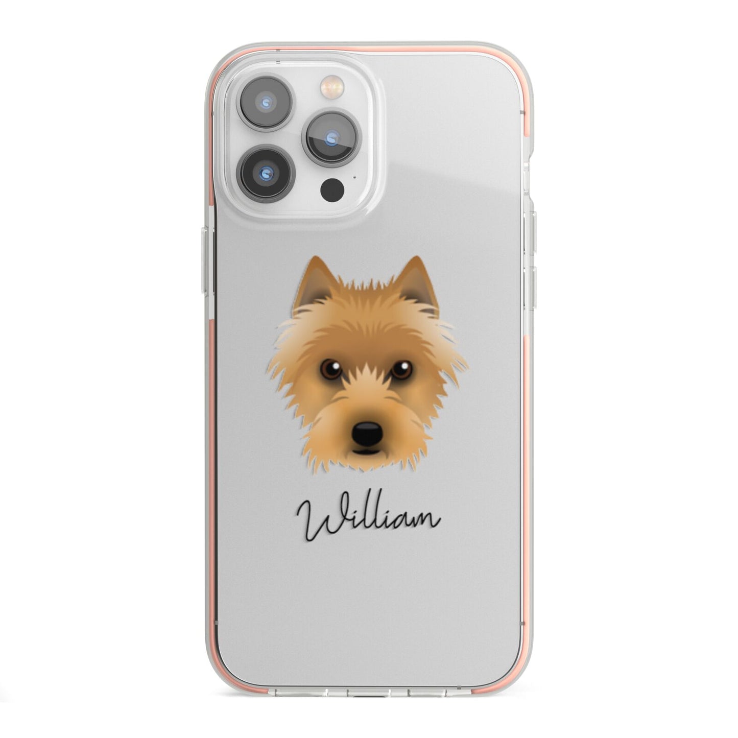 Australian Terrier Personalised iPhone 13 Pro Max TPU Impact Case with Pink Edges