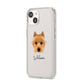 Australian Terrier Personalised iPhone 14 Clear Tough Case Starlight Angled Image