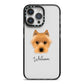 Australian Terrier Personalised iPhone 14 Pro Max Black Impact Case on Silver phone