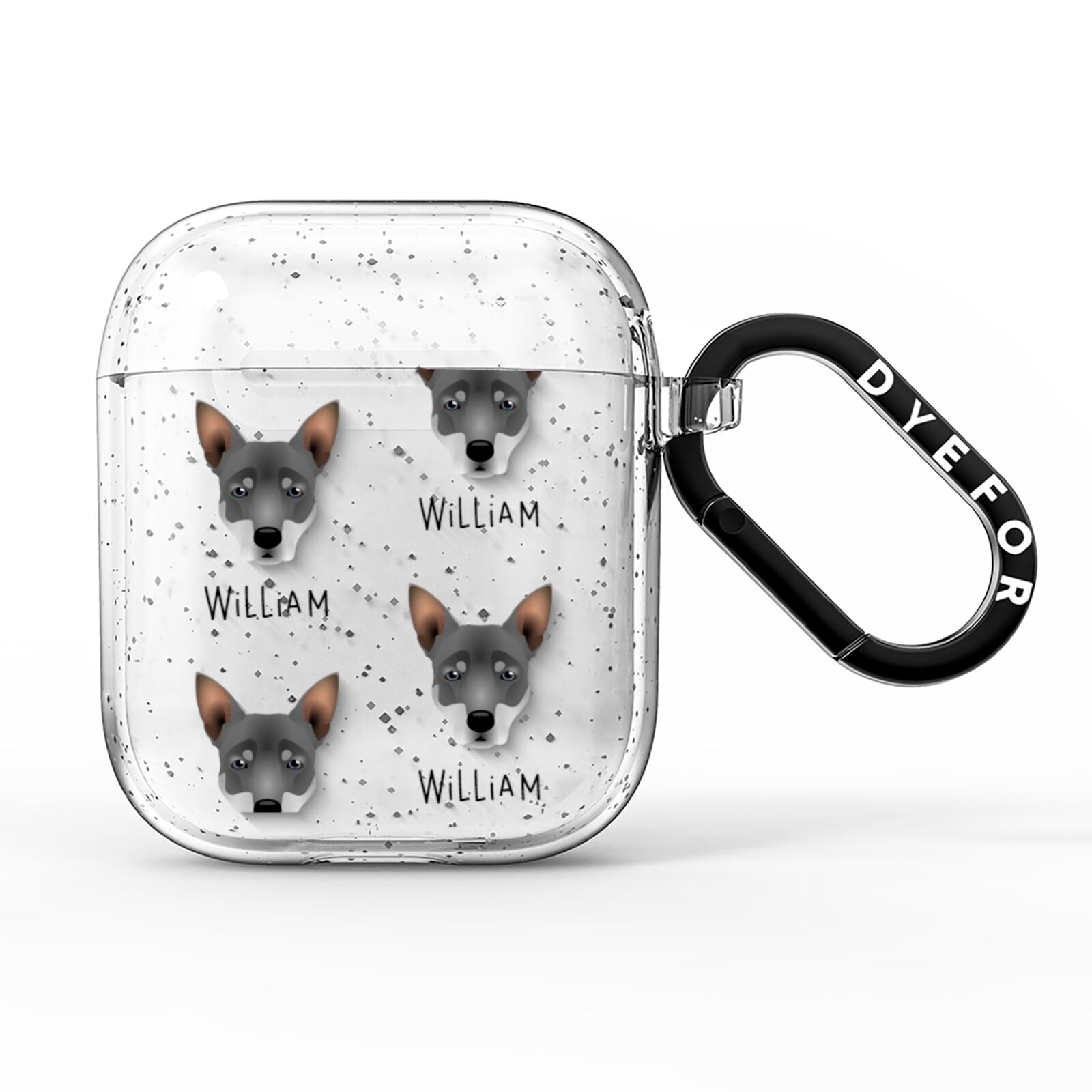 Australian Working Kelpie Icon with Name AirPods Glitter Case