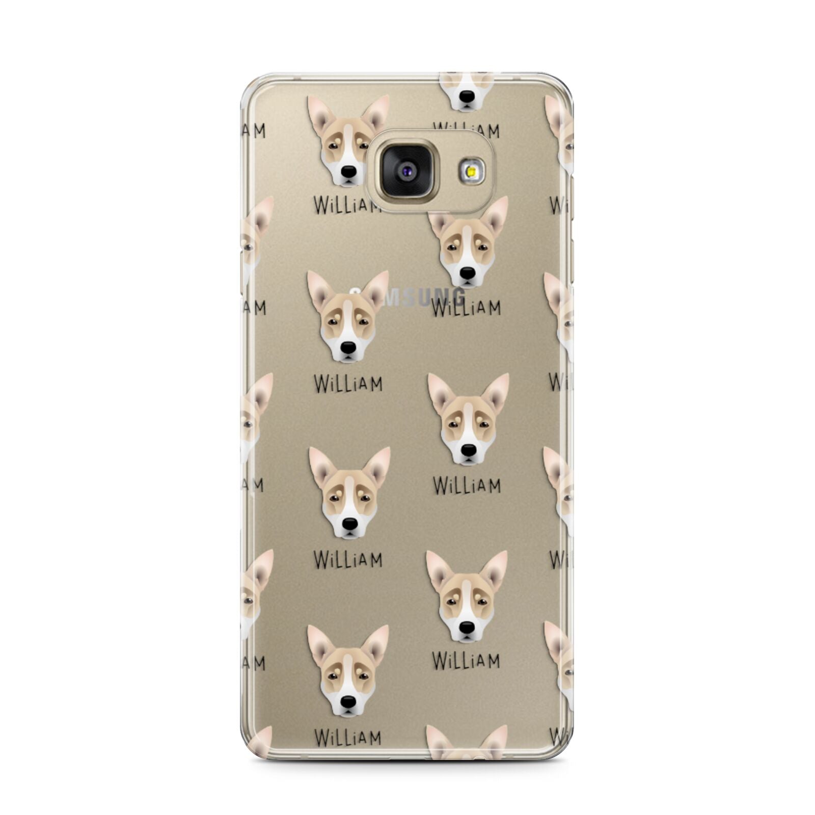 Australian Working Kelpie Icon with Name Samsung Galaxy A7 2016 Case on gold phone