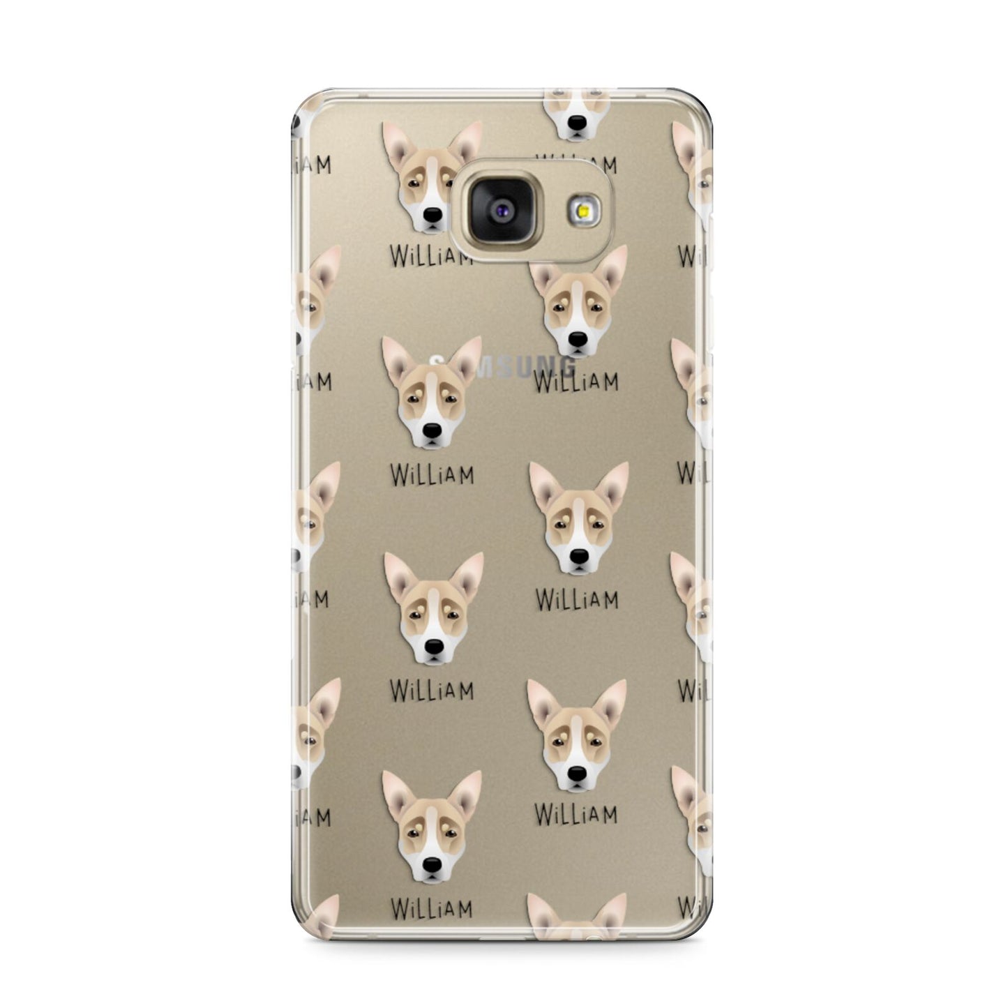 Australian Working Kelpie Icon with Name Samsung Galaxy A9 2016 Case on gold phone