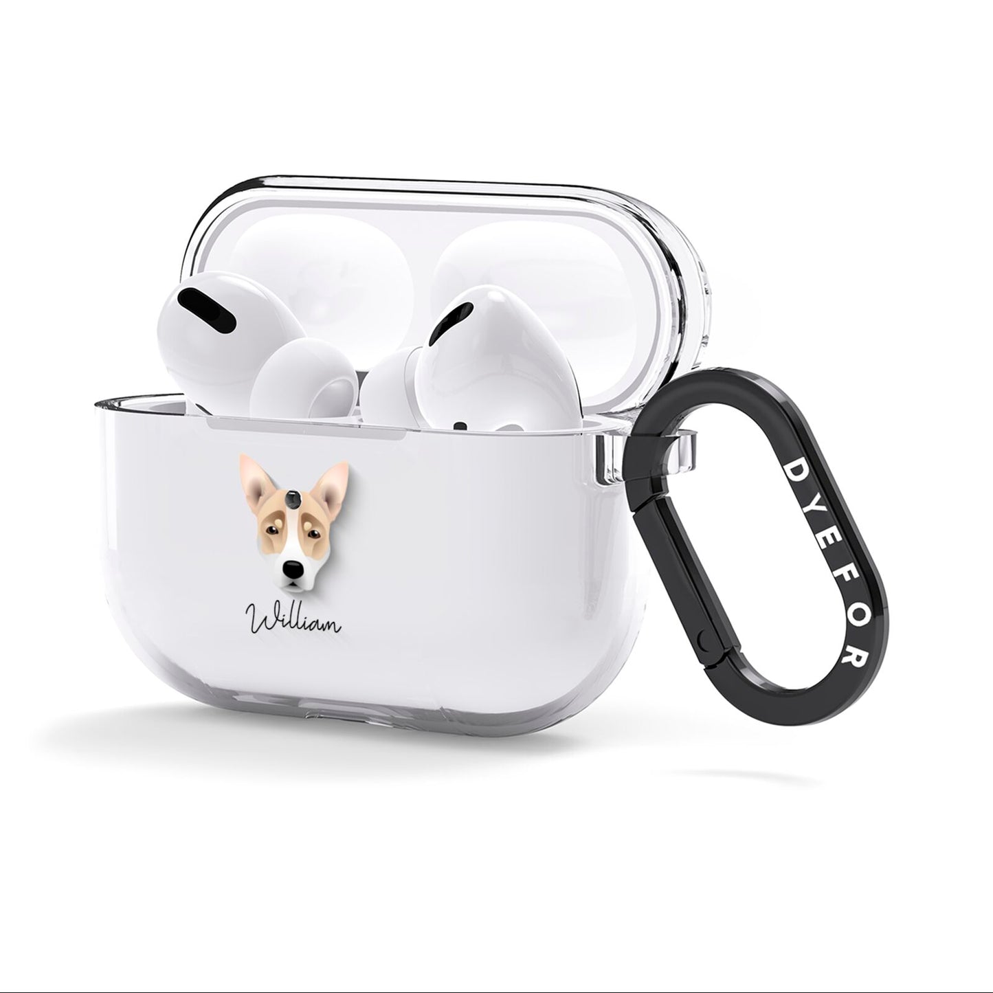 Australian Working Kelpie Personalised AirPods Clear Case 3rd Gen Side Image