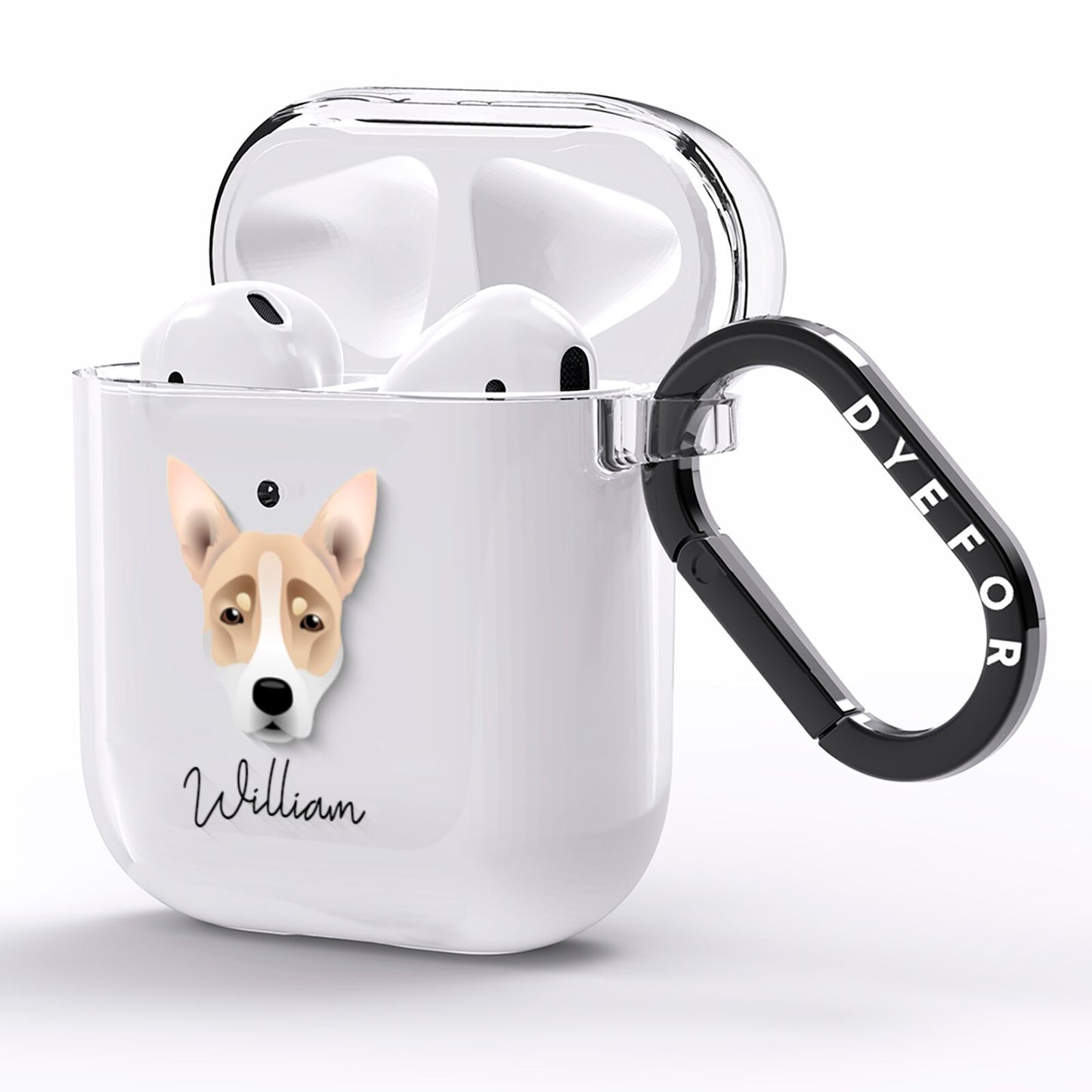 Australian Working Kelpie Personalised AirPods Clear Case Side Image