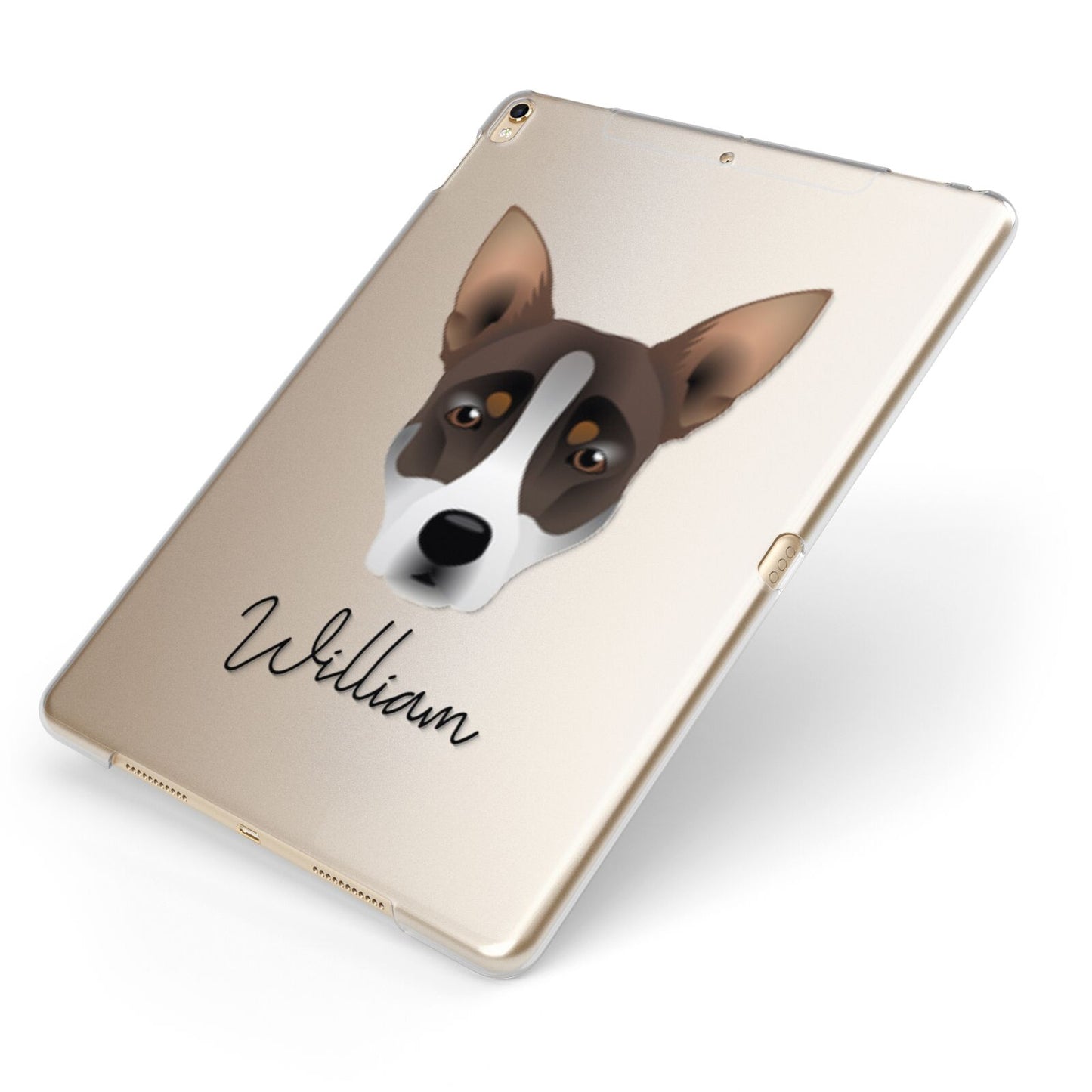 Australian Working Kelpie Personalised Apple iPad Case on Gold iPad Side View