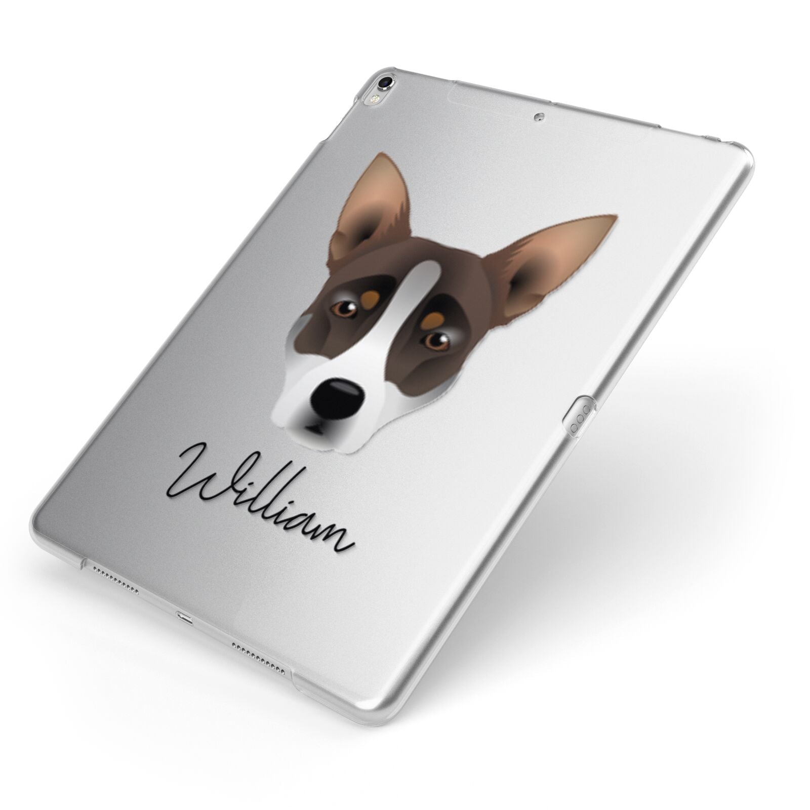 Australian Working Kelpie Personalised Apple iPad Case on Silver iPad Side View