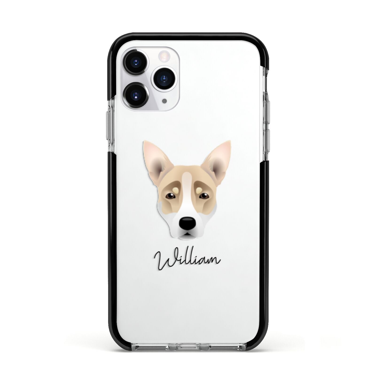 Australian Working Kelpie Personalised Apple iPhone 11 Pro in Silver with Black Impact Case