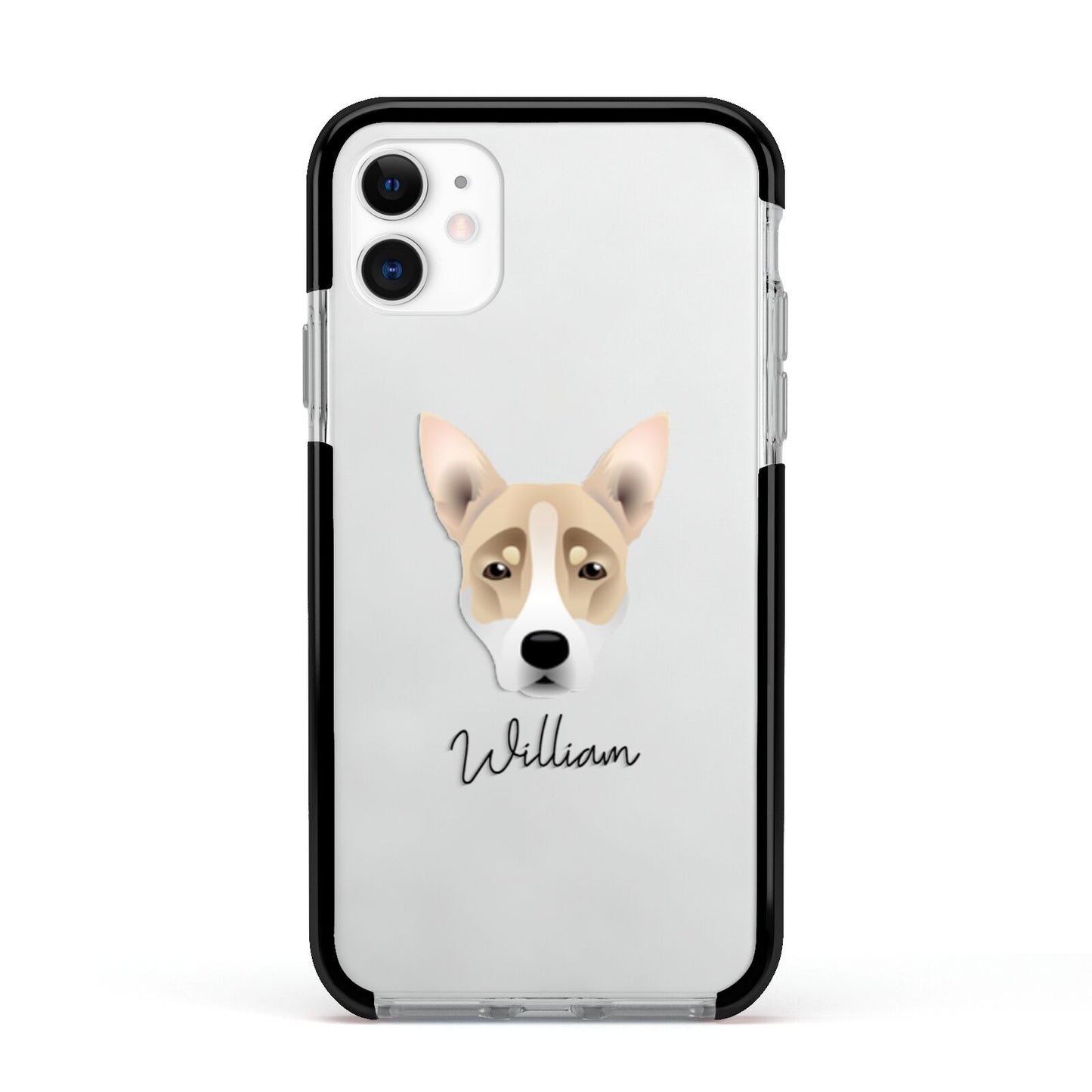 Australian Working Kelpie Personalised Apple iPhone 11 in White with Black Impact Case