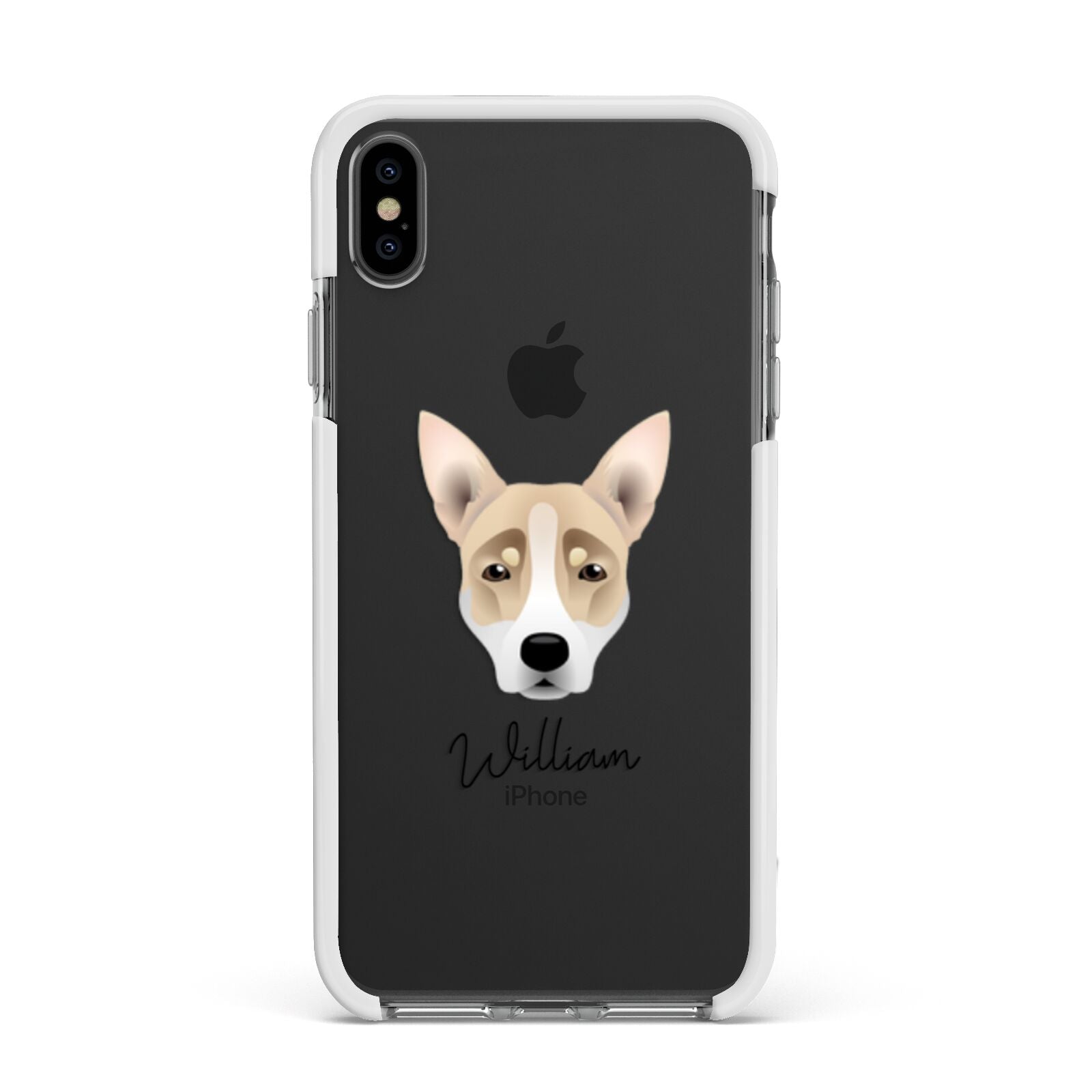 Australian Working Kelpie Personalised Apple iPhone Xs Max Impact Case White Edge on Black Phone