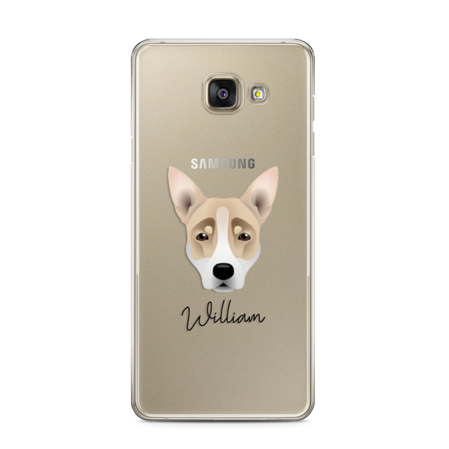 Australian Working Kelpie Personalised Samsung Galaxy A3 2016 Case on gold phone