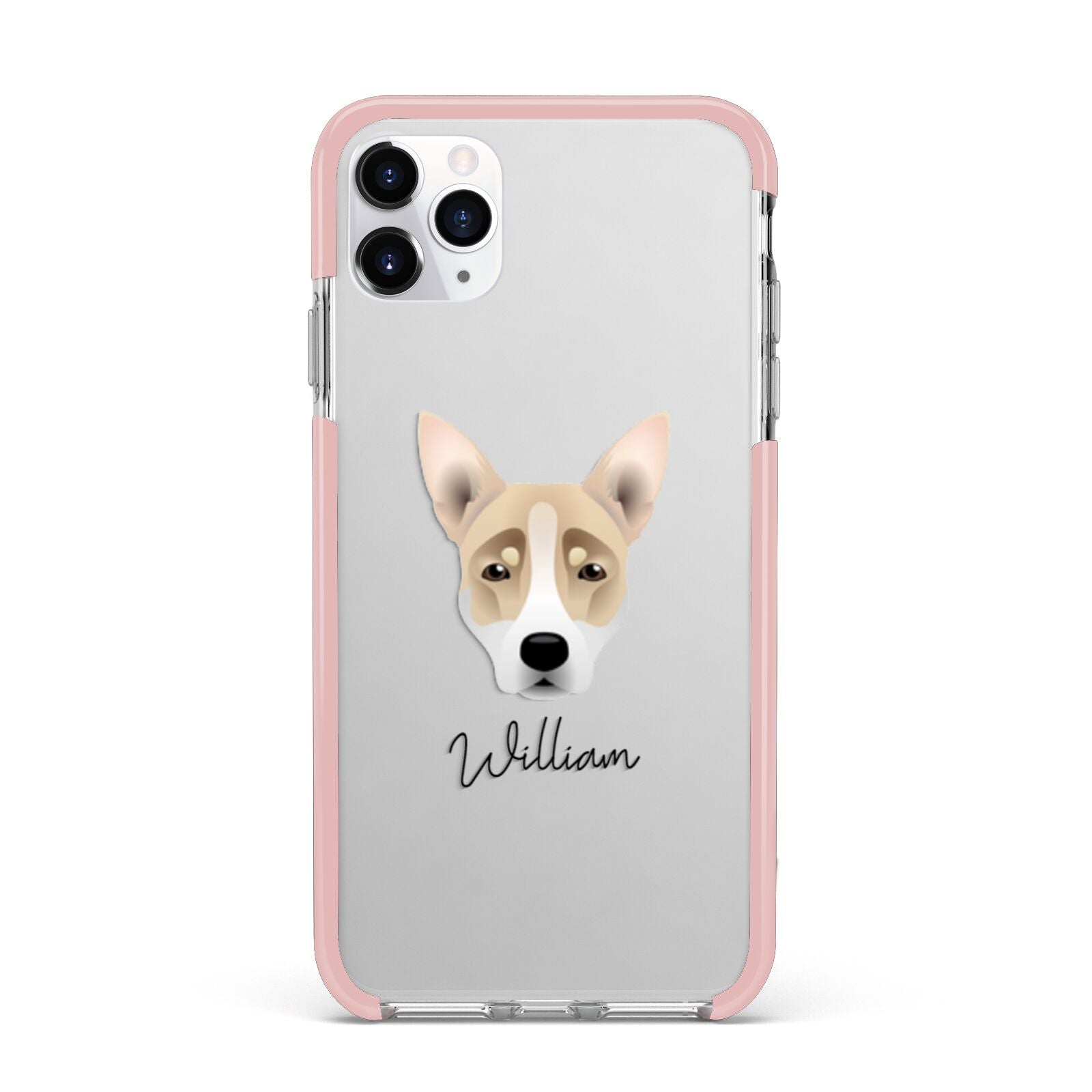 Australian Working Kelpie Personalised iPhone 11 Pro Max Impact Pink Edge Case