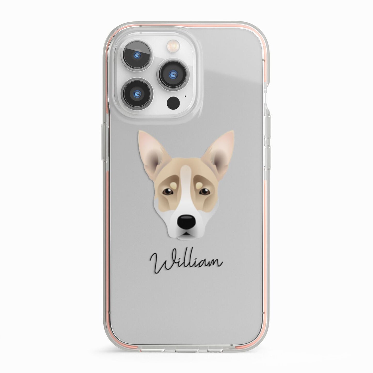 Australian Working Kelpie Personalised iPhone 13 Pro TPU Impact Case with Pink Edges