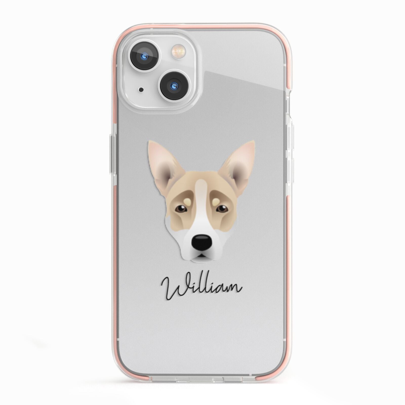 Australian Working Kelpie Personalised iPhone 13 TPU Impact Case with Pink Edges