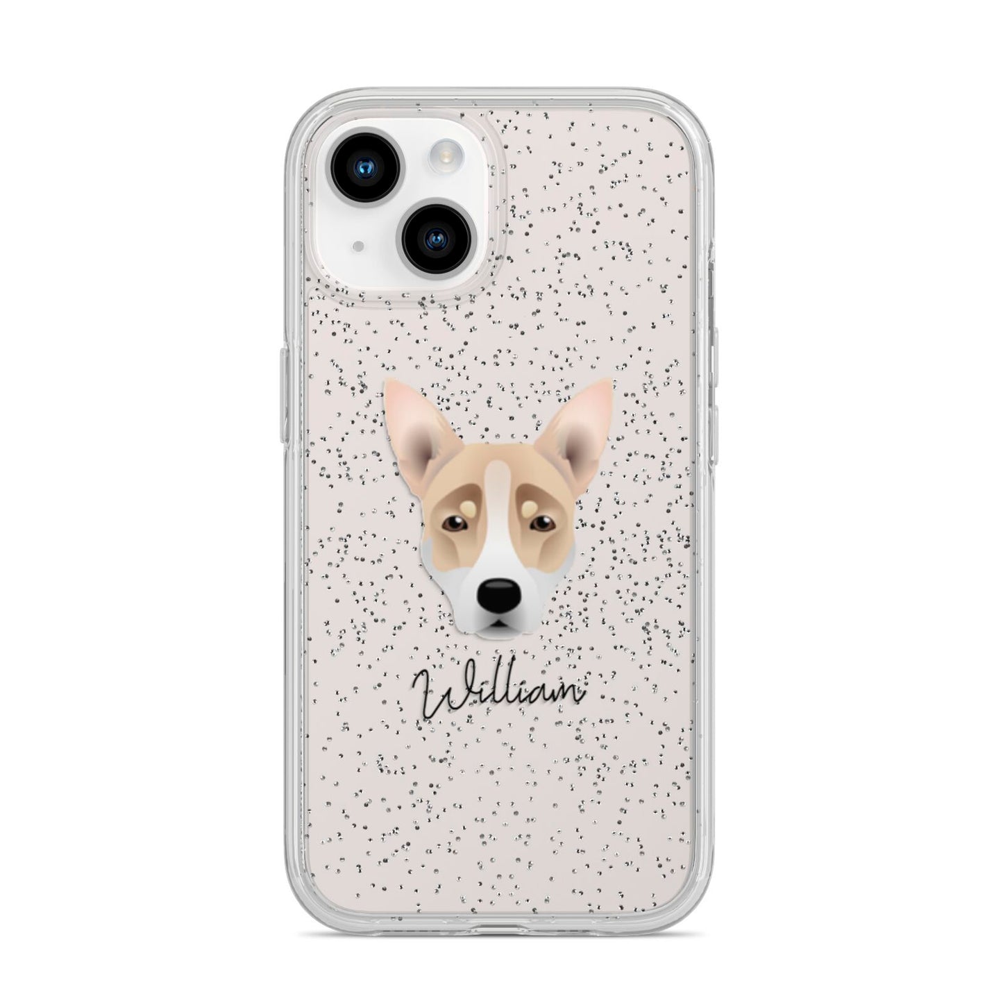 Australian Working Kelpie Personalised iPhone 14 Glitter Tough Case Starlight