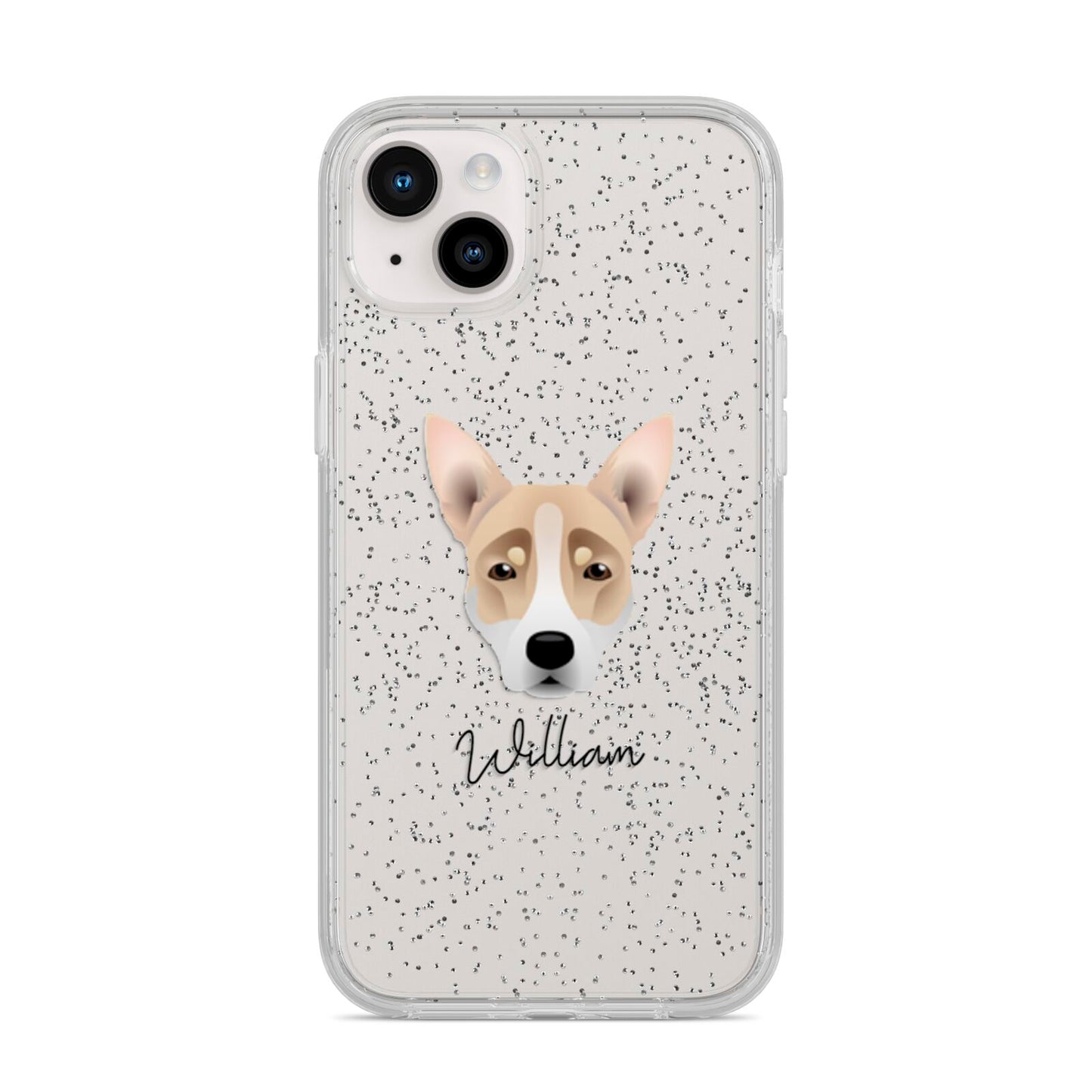 Australian Working Kelpie Personalised iPhone 14 Plus Glitter Tough Case Starlight