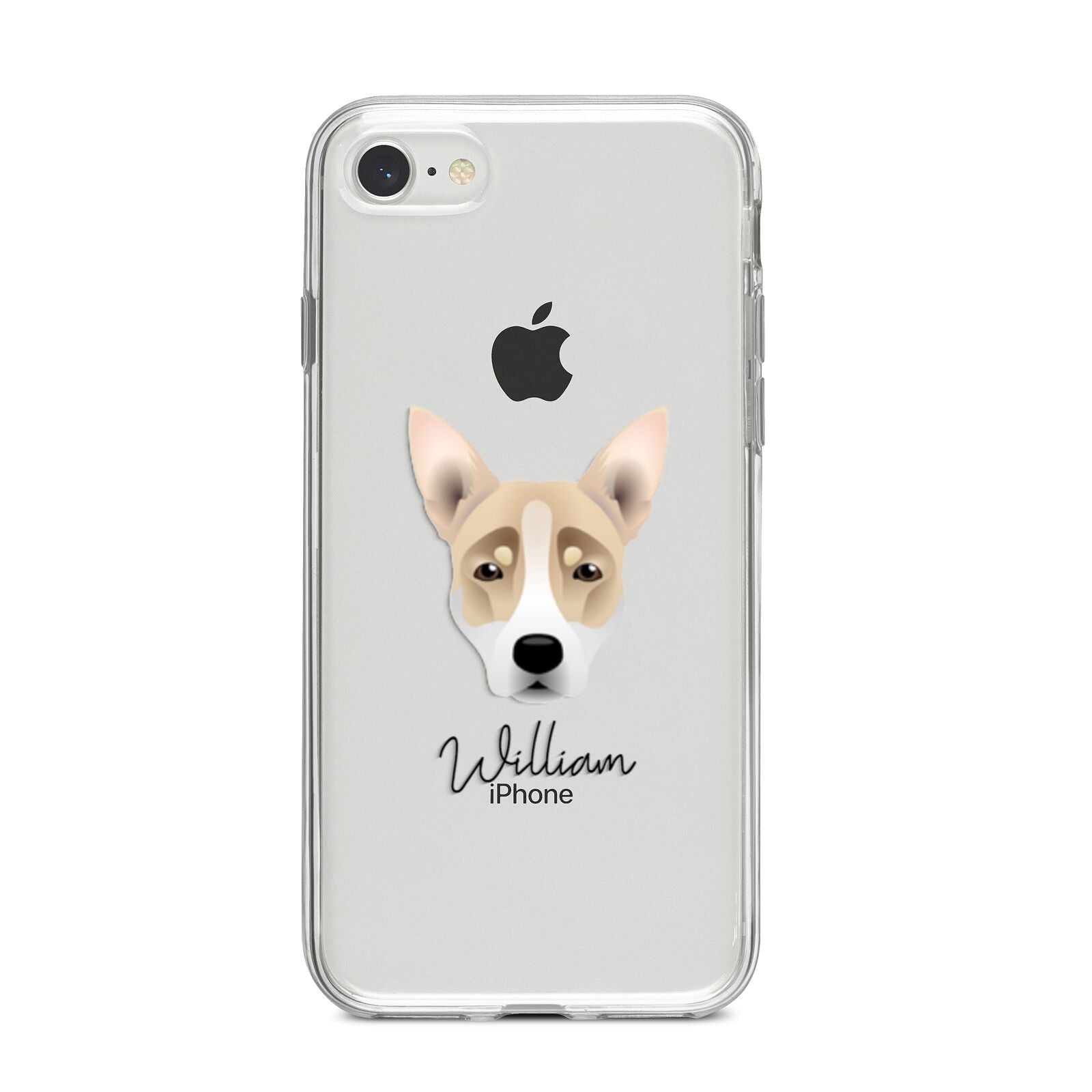 Australian Working Kelpie Personalised iPhone 8 Bumper Case on Silver iPhone