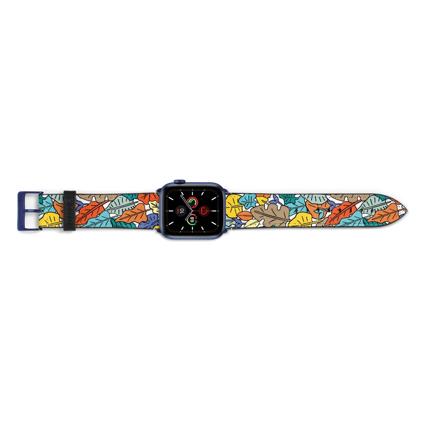 Autumn Leaves Apple Watch Strap Landscape Image Blue Hardware