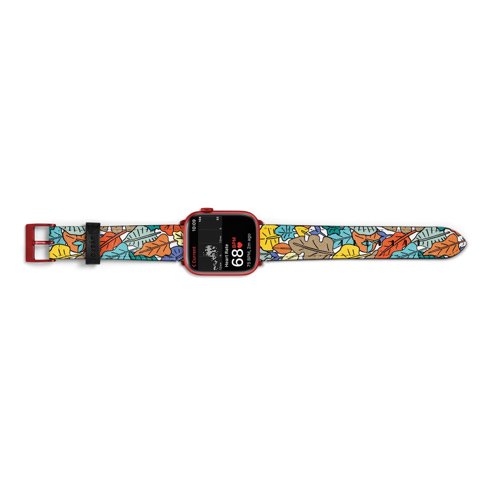 Autumn Leaves Apple Watch Strap Size 38mm Landscape Image Red Hardware