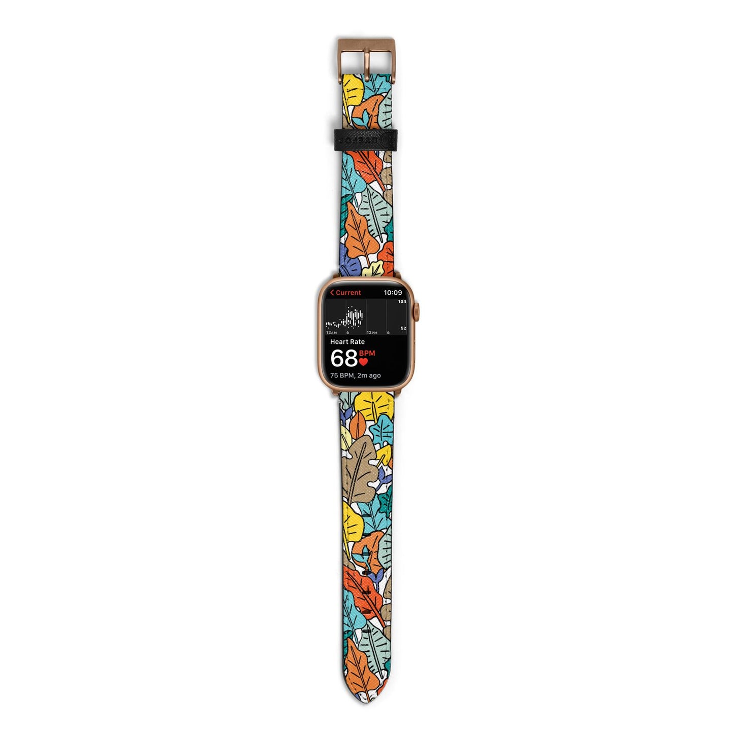 Autumn Leaves Apple Watch Strap Size 38mm with Gold Hardware