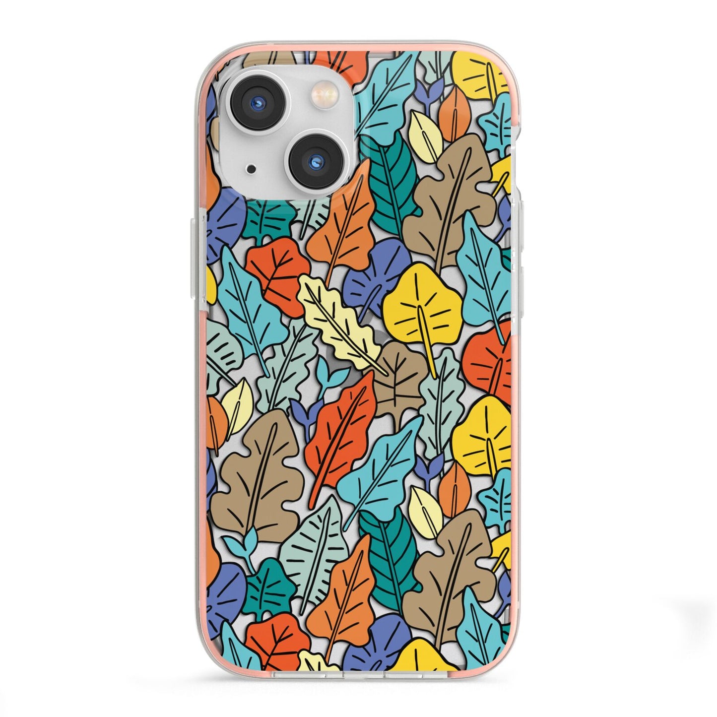 Autumn Leaves iPhone 13 Mini TPU Impact Case with Pink Edges