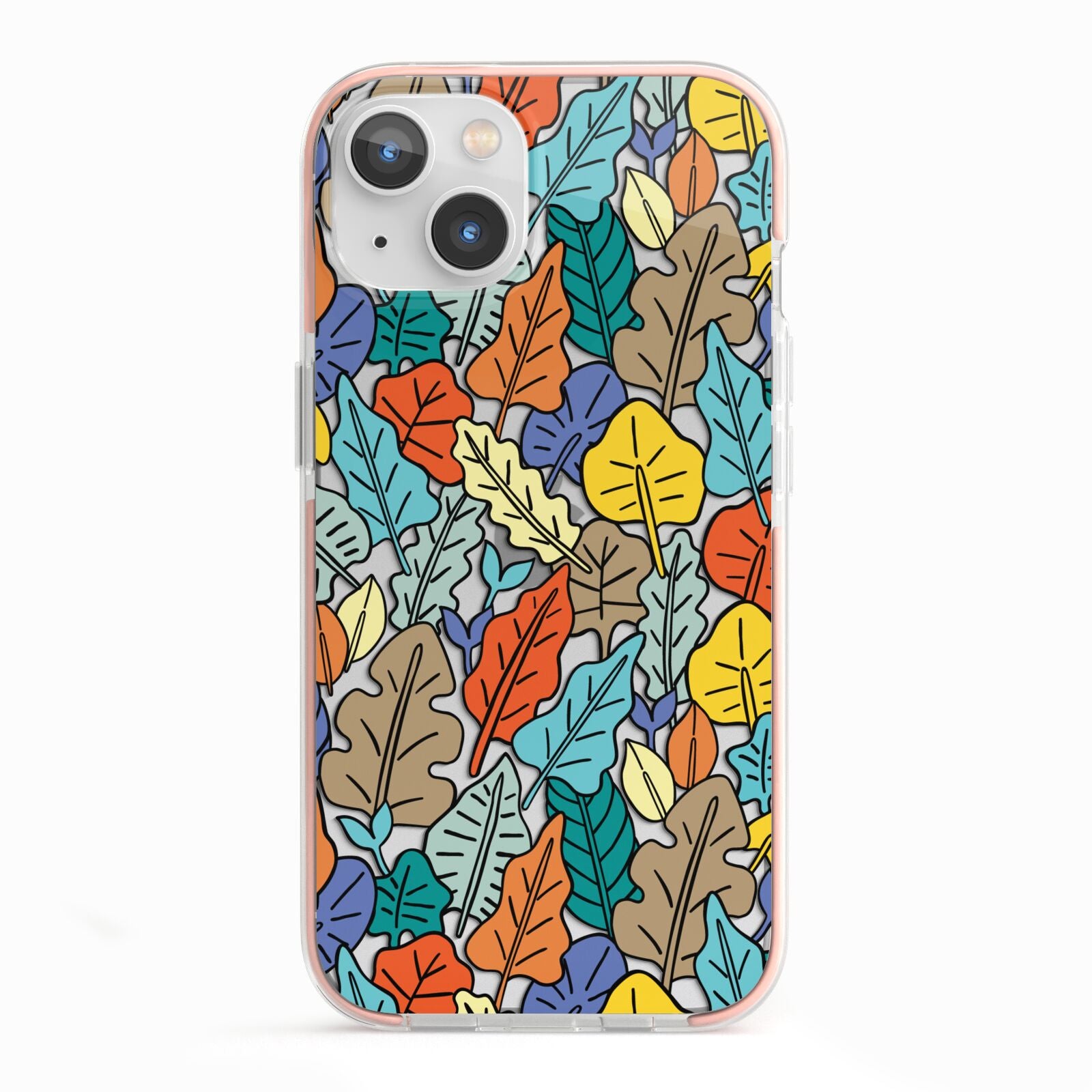 Autumn Leaves iPhone 13 TPU Impact Case with Pink Edges