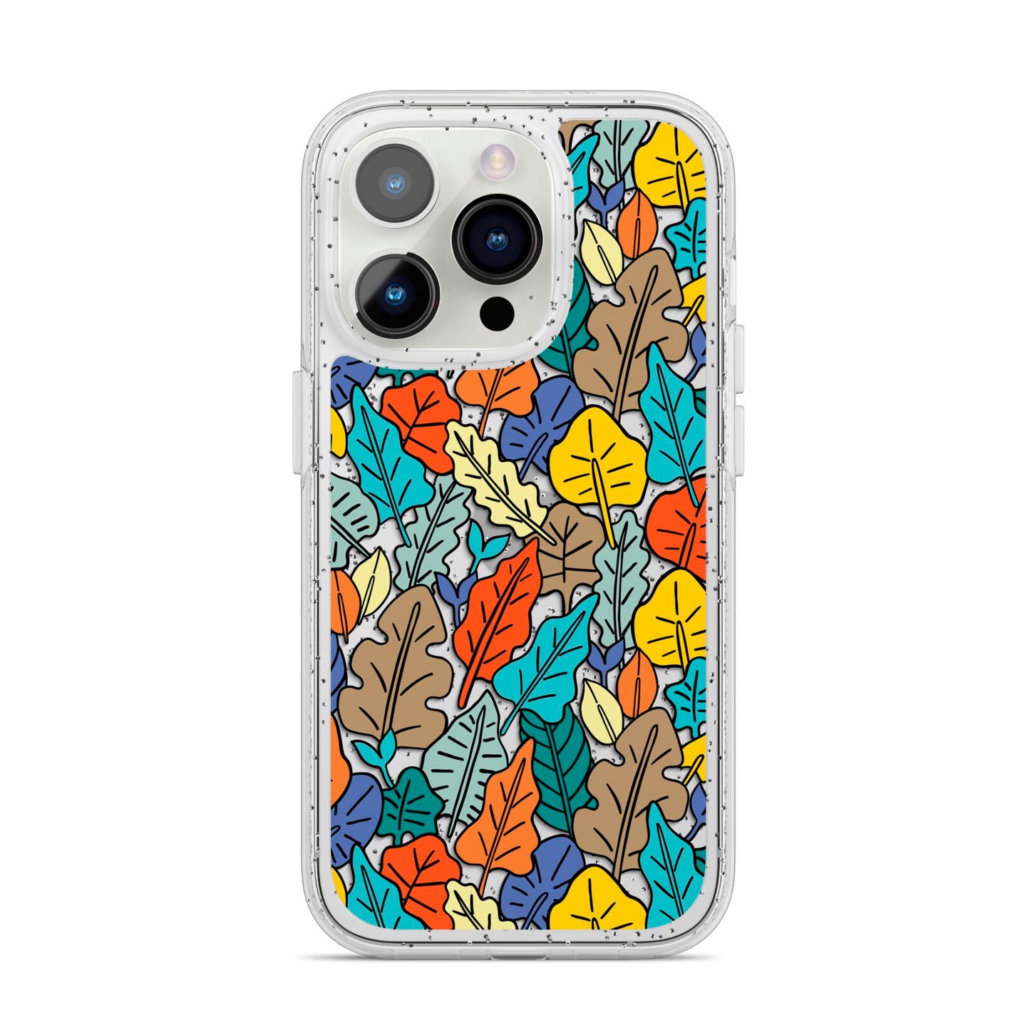 Autumn Leaves iPhone 14 Pro Glitter Tough Case Silver