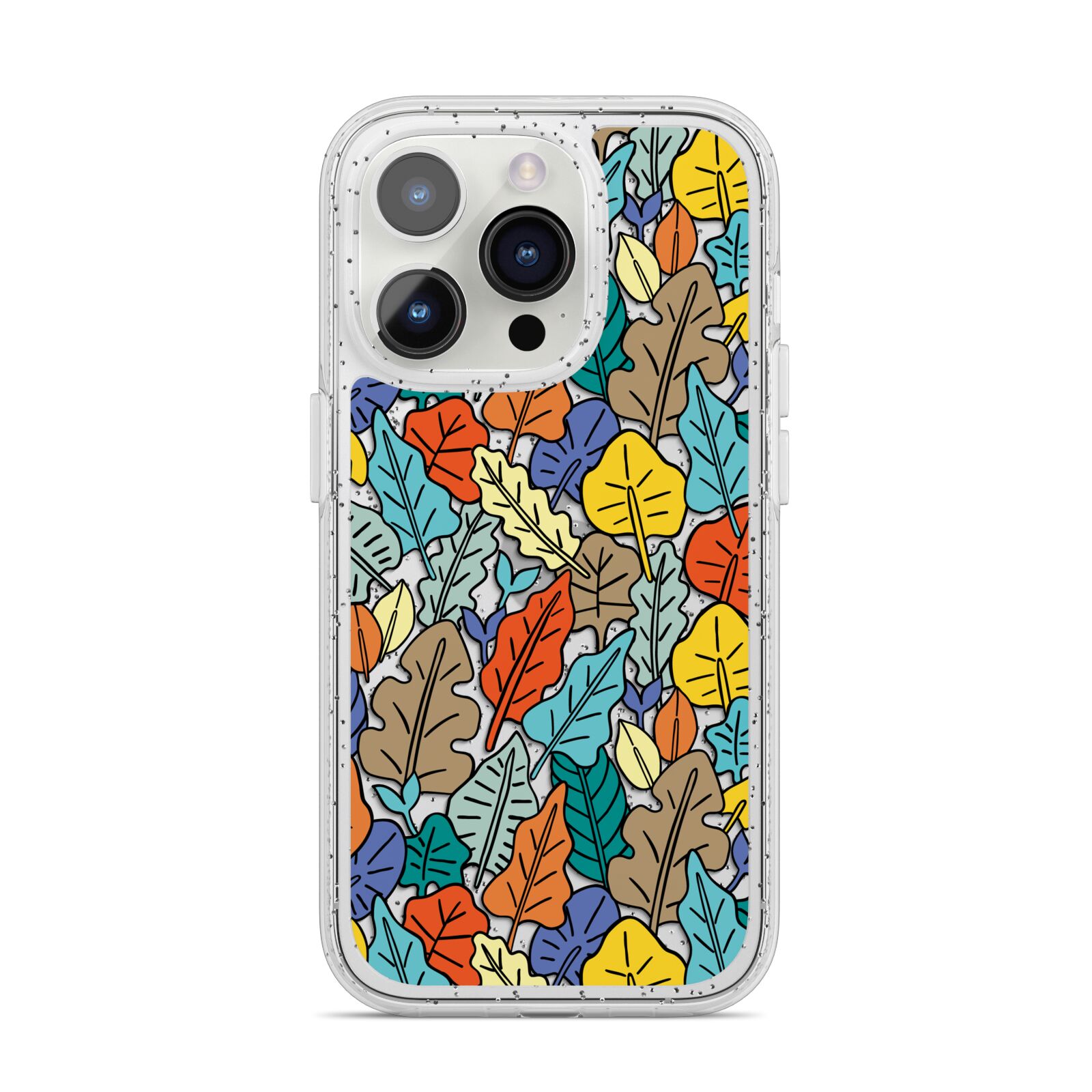 Autumn Leaves iPhone 14 Pro Glitter Tough Case Silver