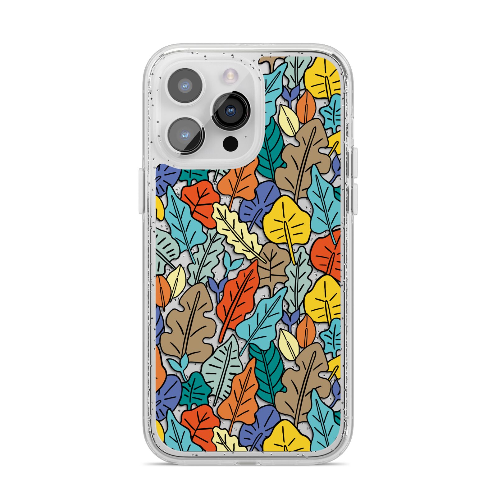 Autumn Leaves iPhone 14 Pro Max Glitter Tough Case Silver