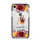 Autumn Watercolour Flowers with Initial Apple iPhone XR Impact Case Black Edge on Silver Phone
