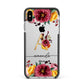 Autumn Watercolour Flowers with Initial Apple iPhone Xs Max Impact Case Black Edge on Silver Phone