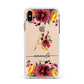 Autumn Watercolour Flowers with Initial Apple iPhone Xs Max Impact Case White Edge on Gold Phone