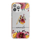 Autumn Watercolour Flowers with Initial iPhone 13 Pro Max TPU Impact Case with Pink Edges
