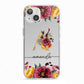 Autumn Watercolour Flowers with Initial iPhone 13 TPU Impact Case with White Edges