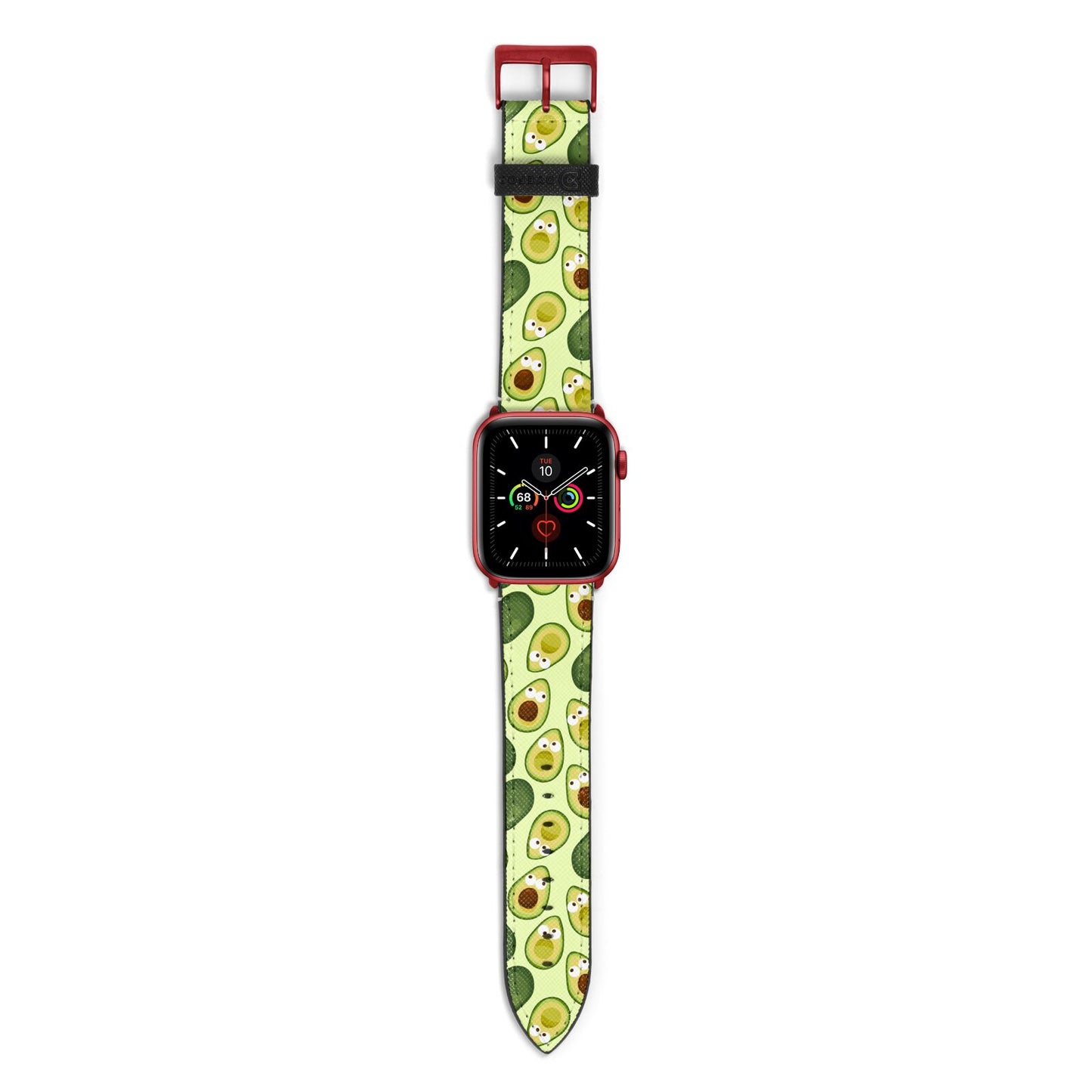 Avocado Apple Watch Strap with Red Hardware