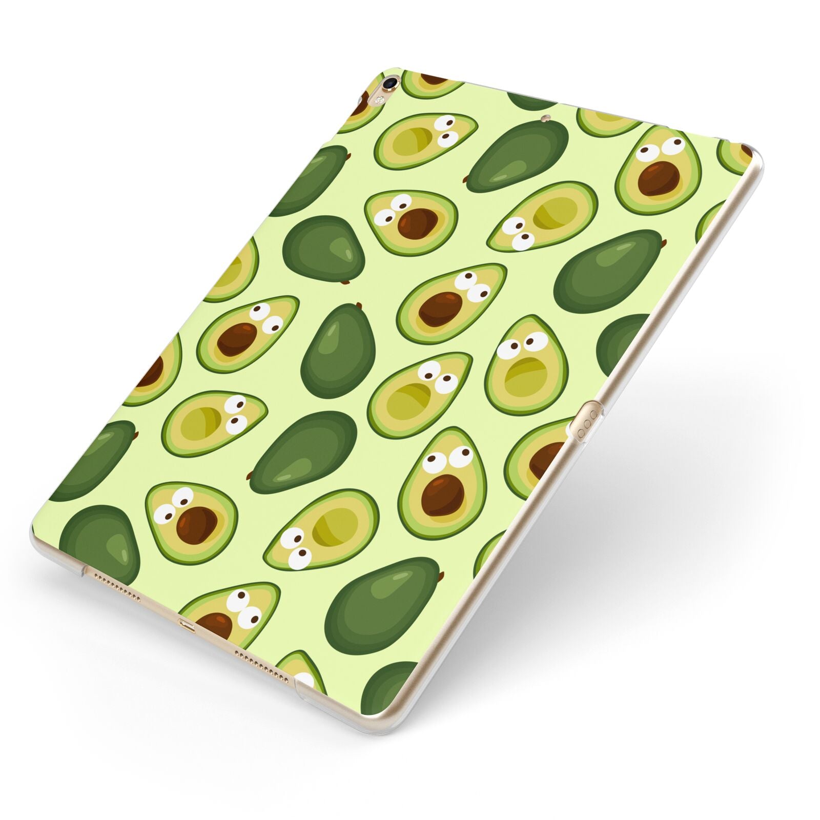 Avocado Apple iPad Case on Gold iPad Side View