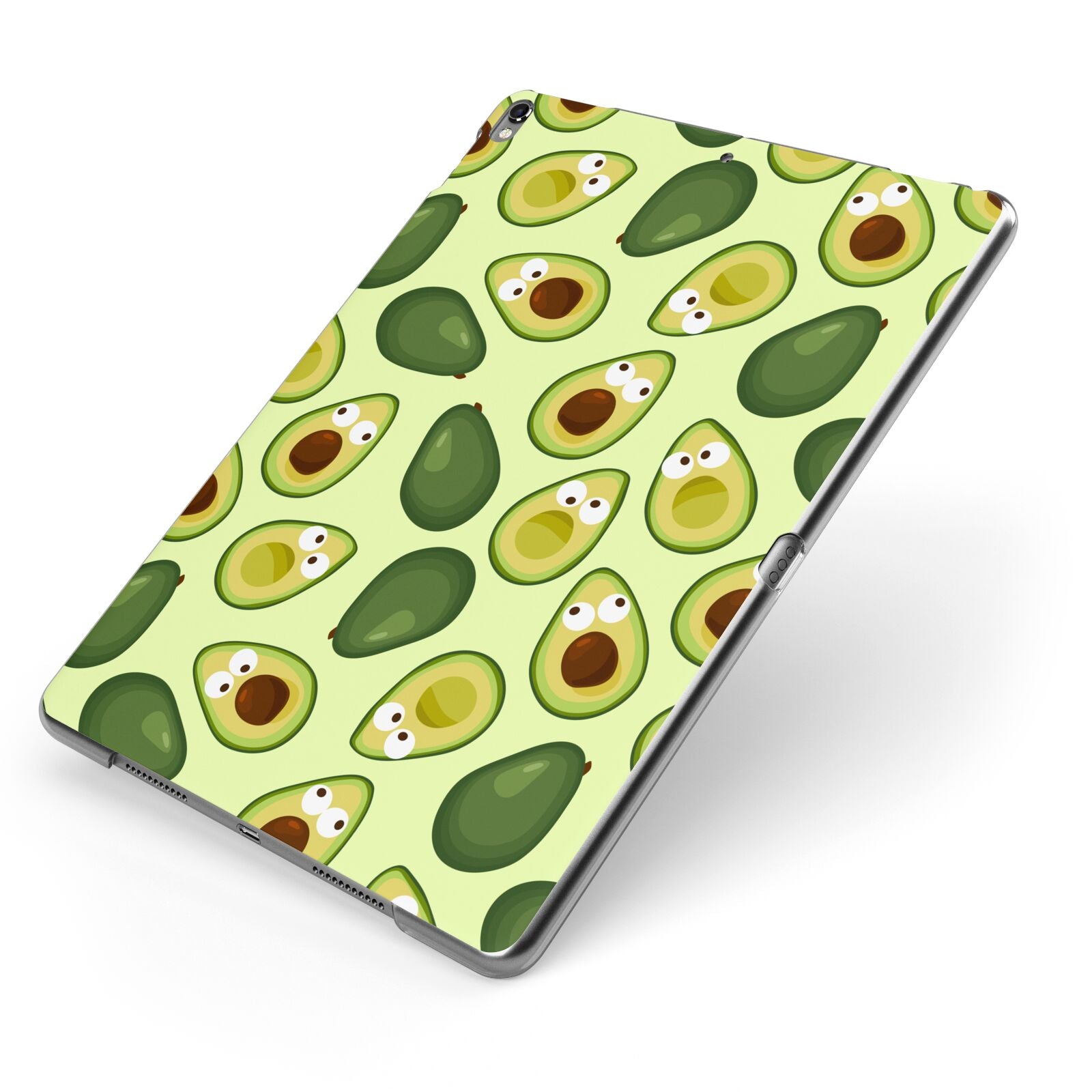 Avocado Apple iPad Case on Grey iPad Side View