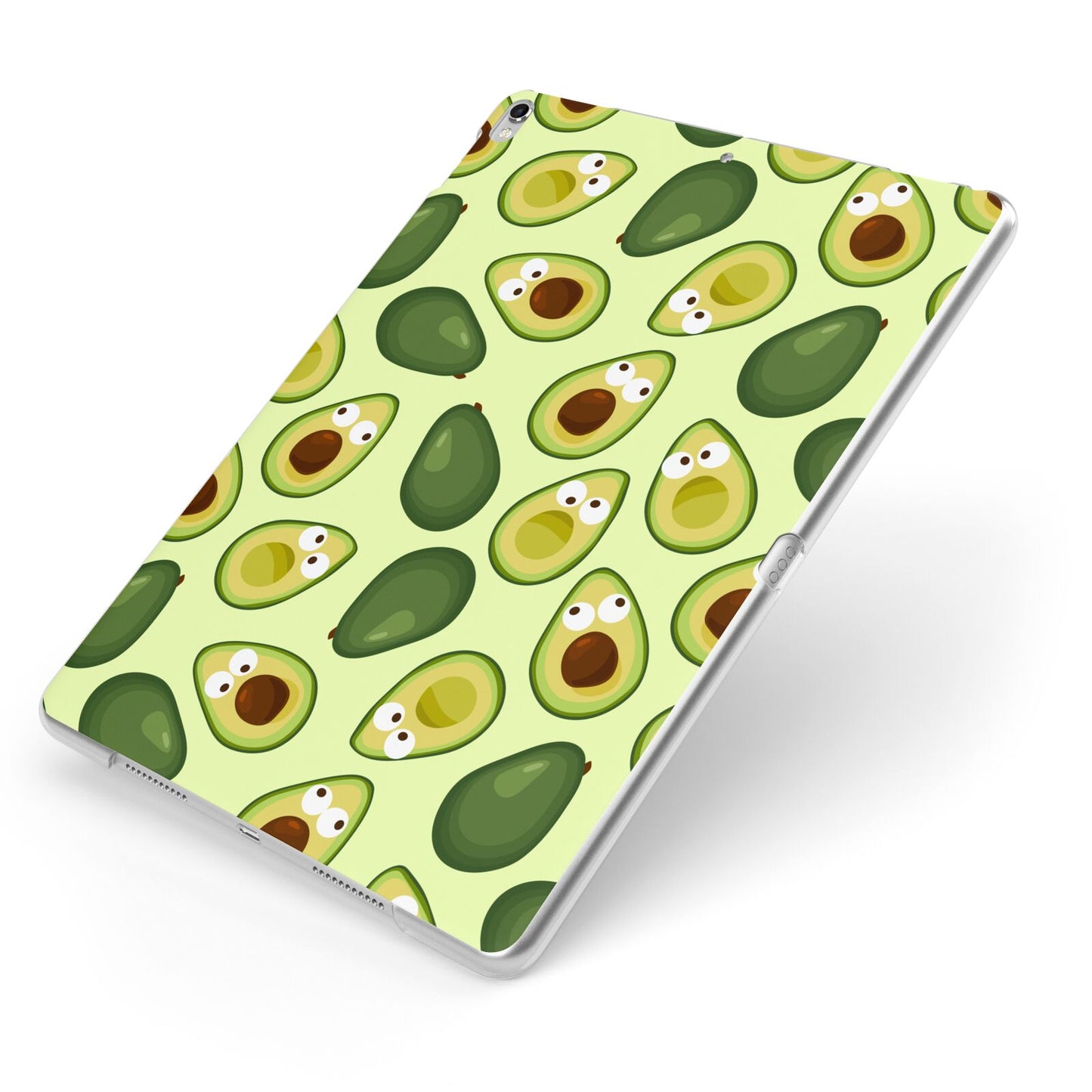 Avocado Apple iPad Case on Silver iPad Side View