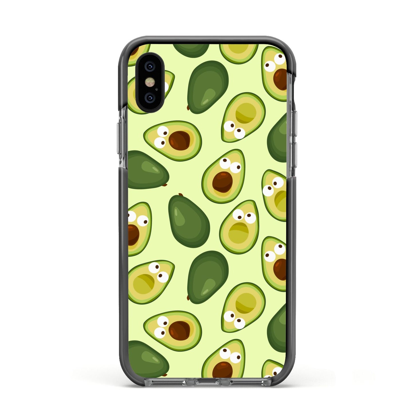 Avocado Apple iPhone Xs Impact Case Black Edge on Black Phone