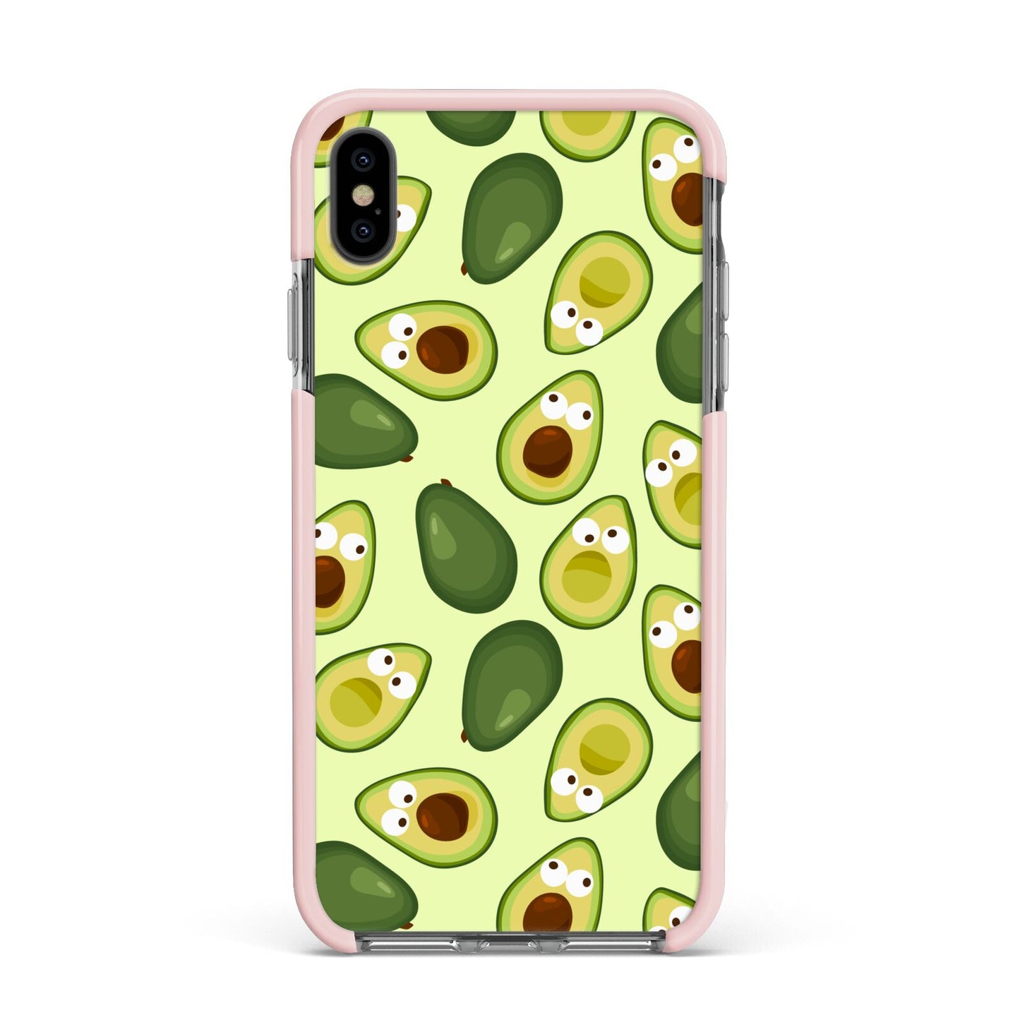 Avocado Apple iPhone Xs Max Impact Case Pink Edge on Black Phone