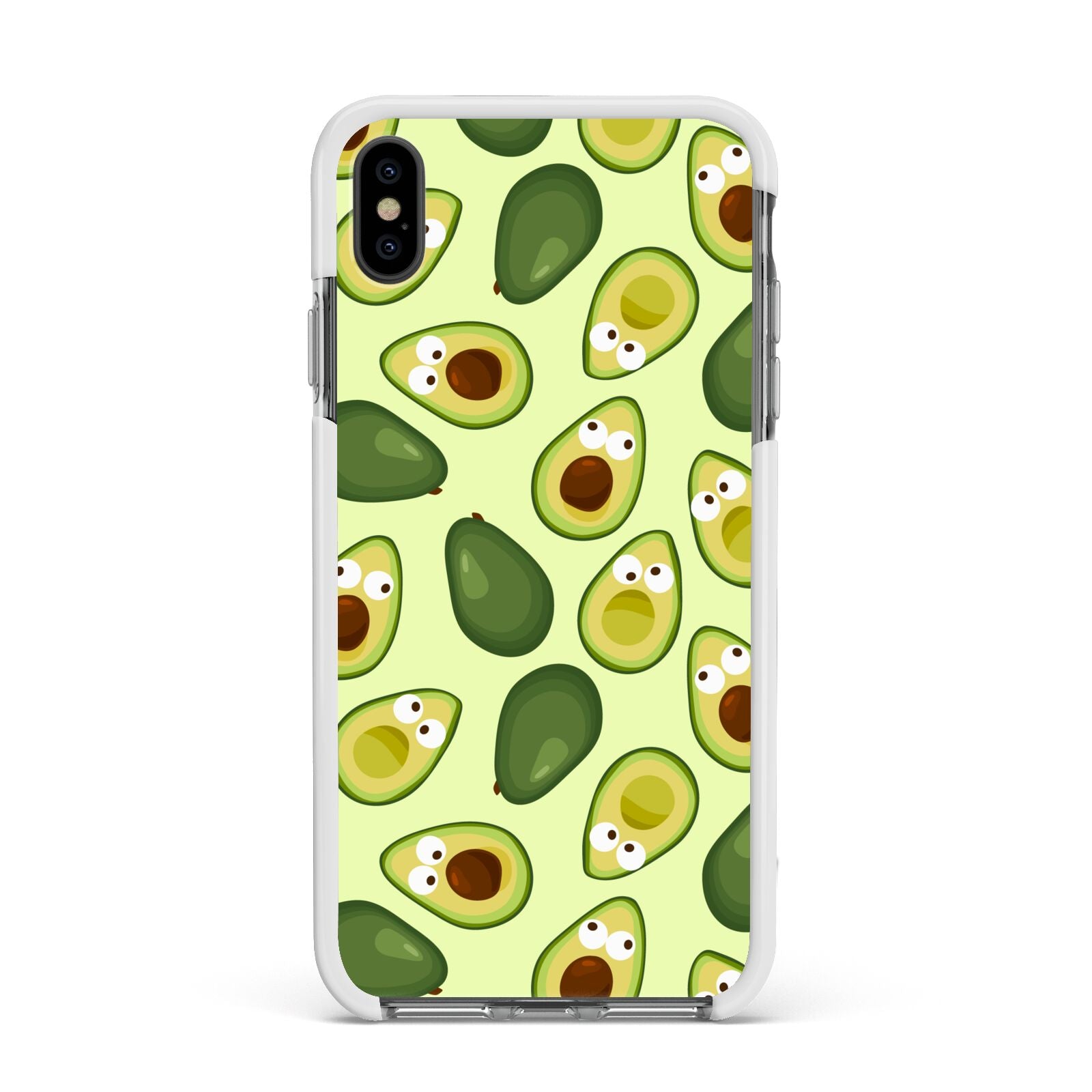 Avocado Apple iPhone Xs Max Impact Case White Edge on Black Phone