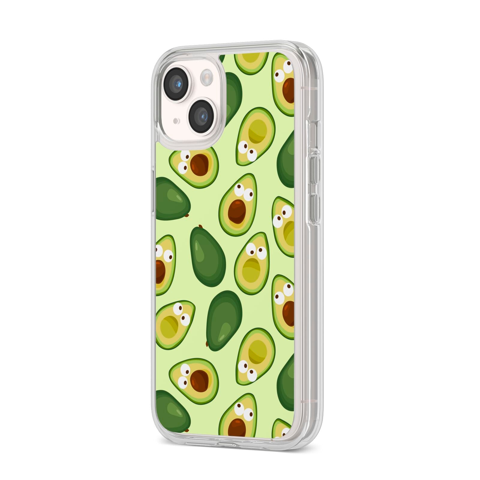 Avocado iPhone 14 Clear Tough Case Starlight Angled Image