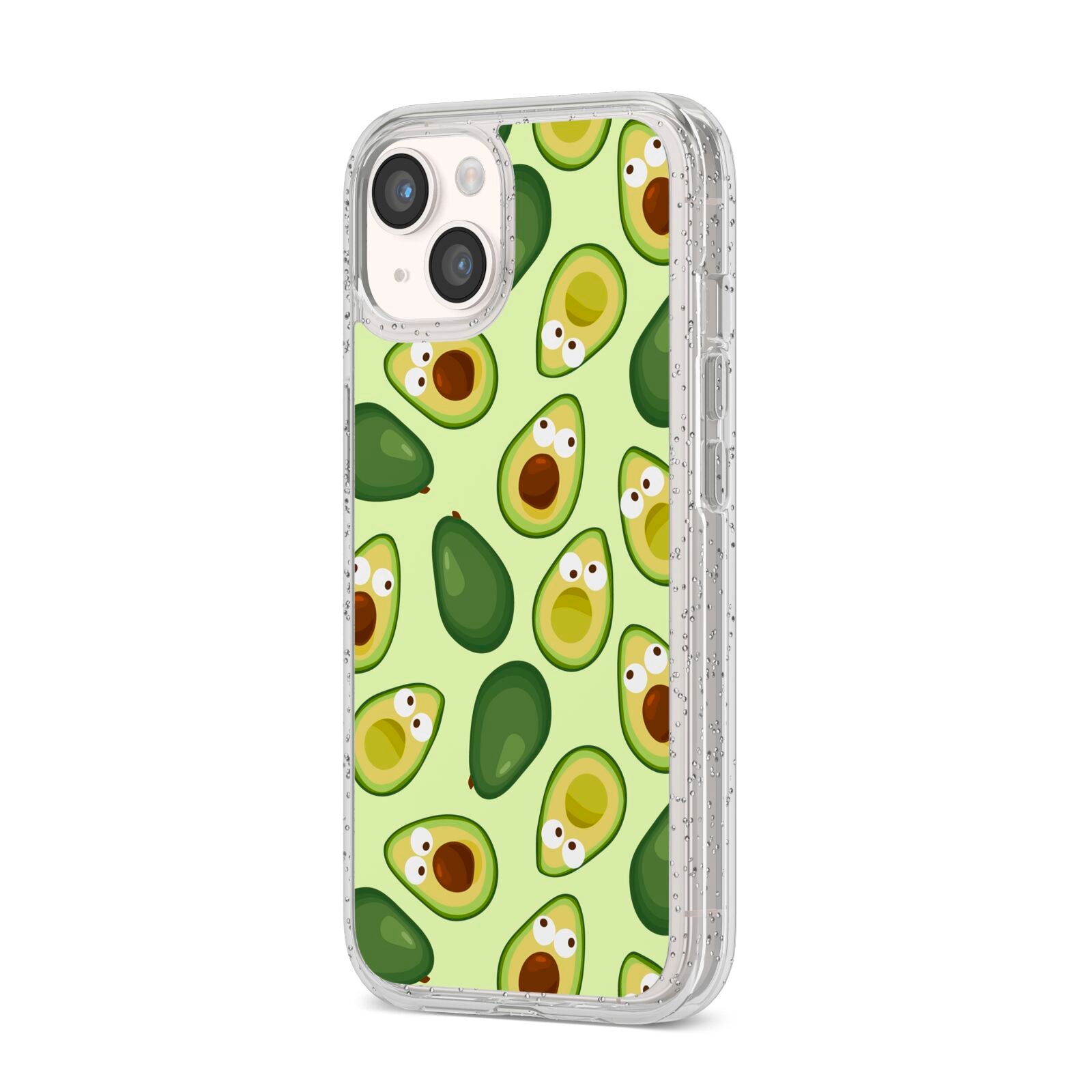 Avocado iPhone 14 Glitter Tough Case Starlight Angled Image