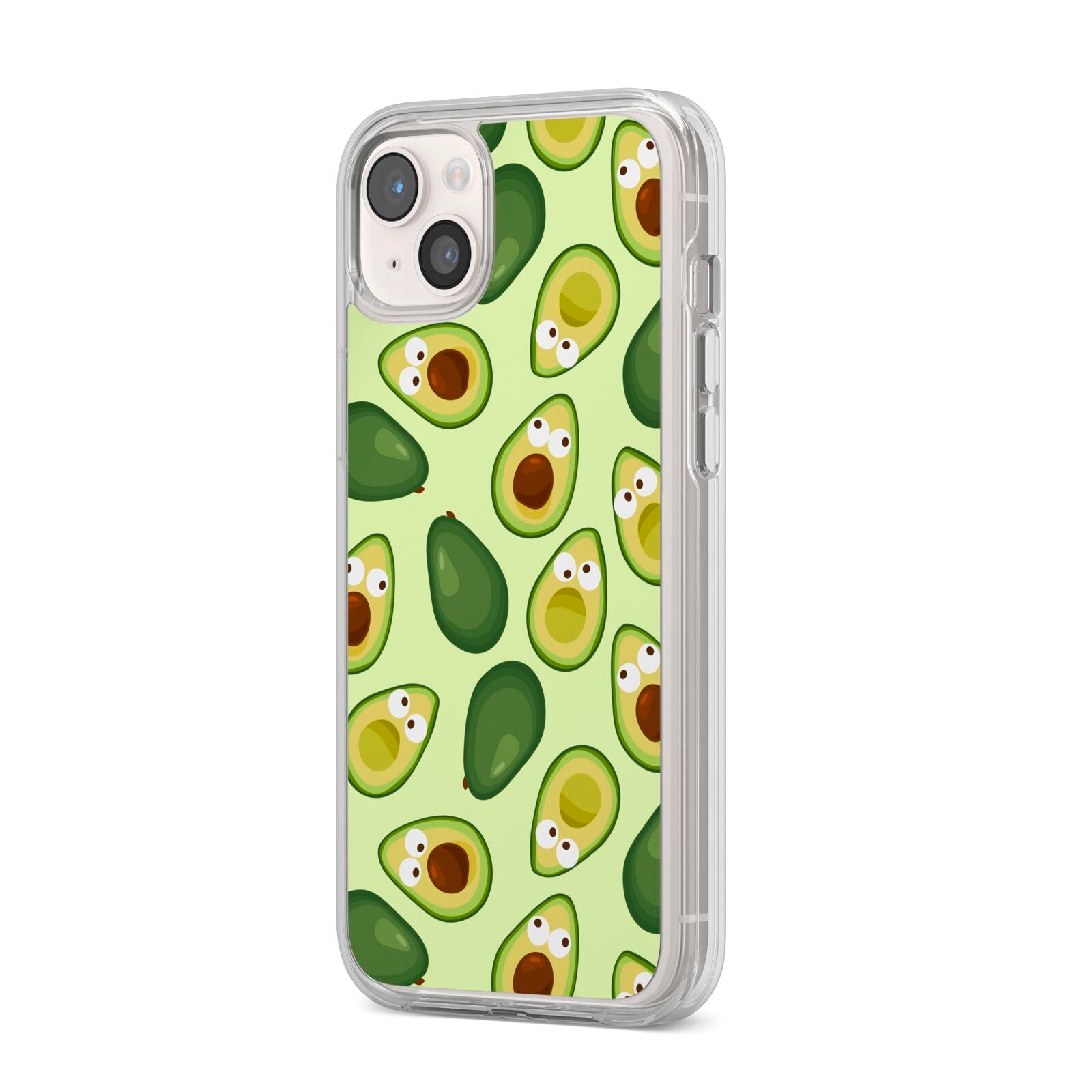 Avocado iPhone 14 Plus Clear Tough Case Starlight Angled Image