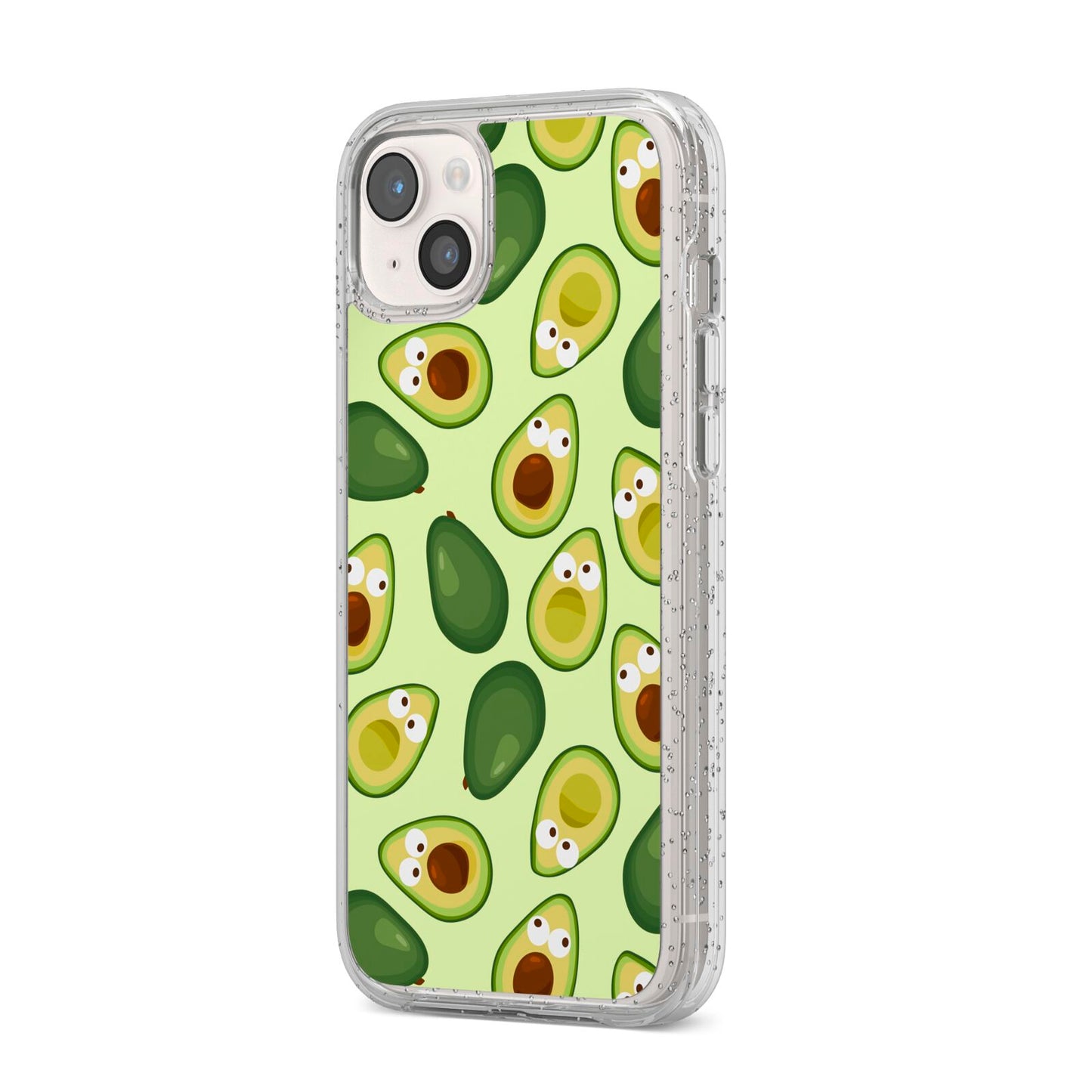 Avocado iPhone 14 Plus Glitter Tough Case Starlight Angled Image