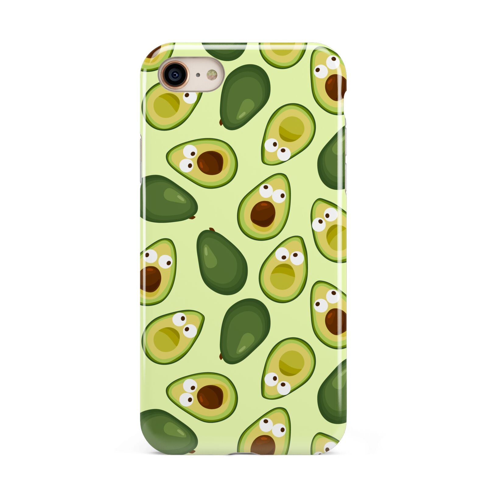 Avocado iPhone 8 3D Tough Case on Gold Phone