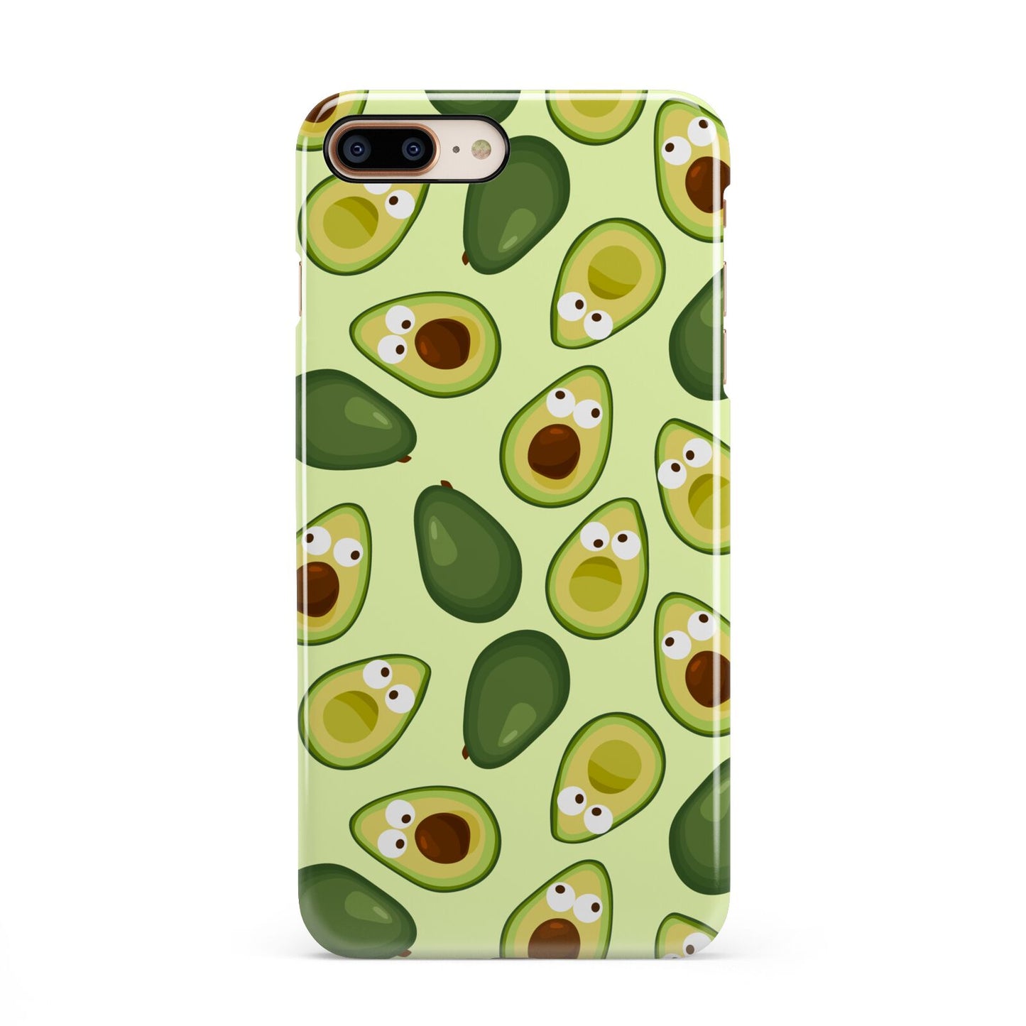 Avocado iPhone 8 Plus 3D Snap Case on Gold Phone