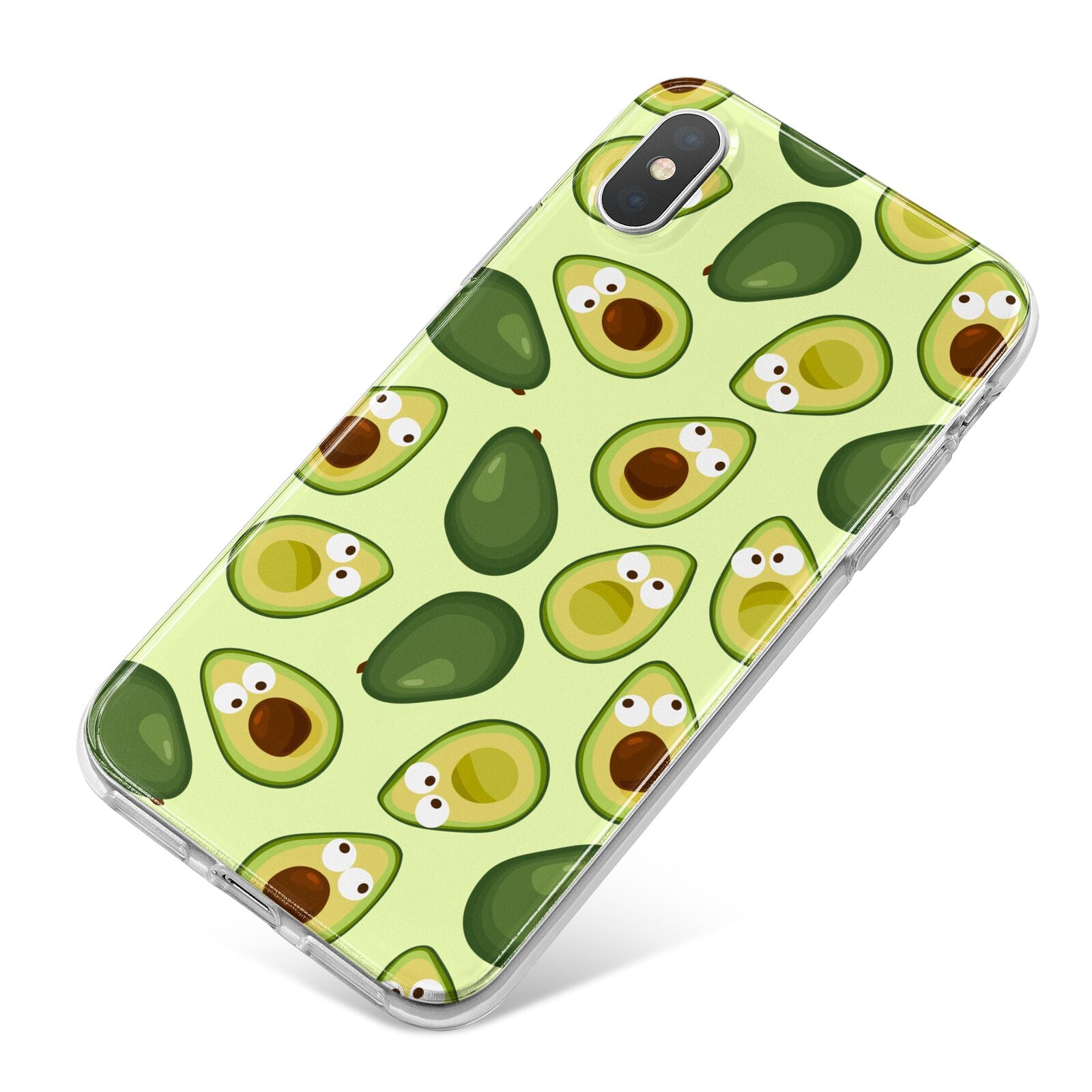 Avocado iPhone X Bumper Case on Silver iPhone