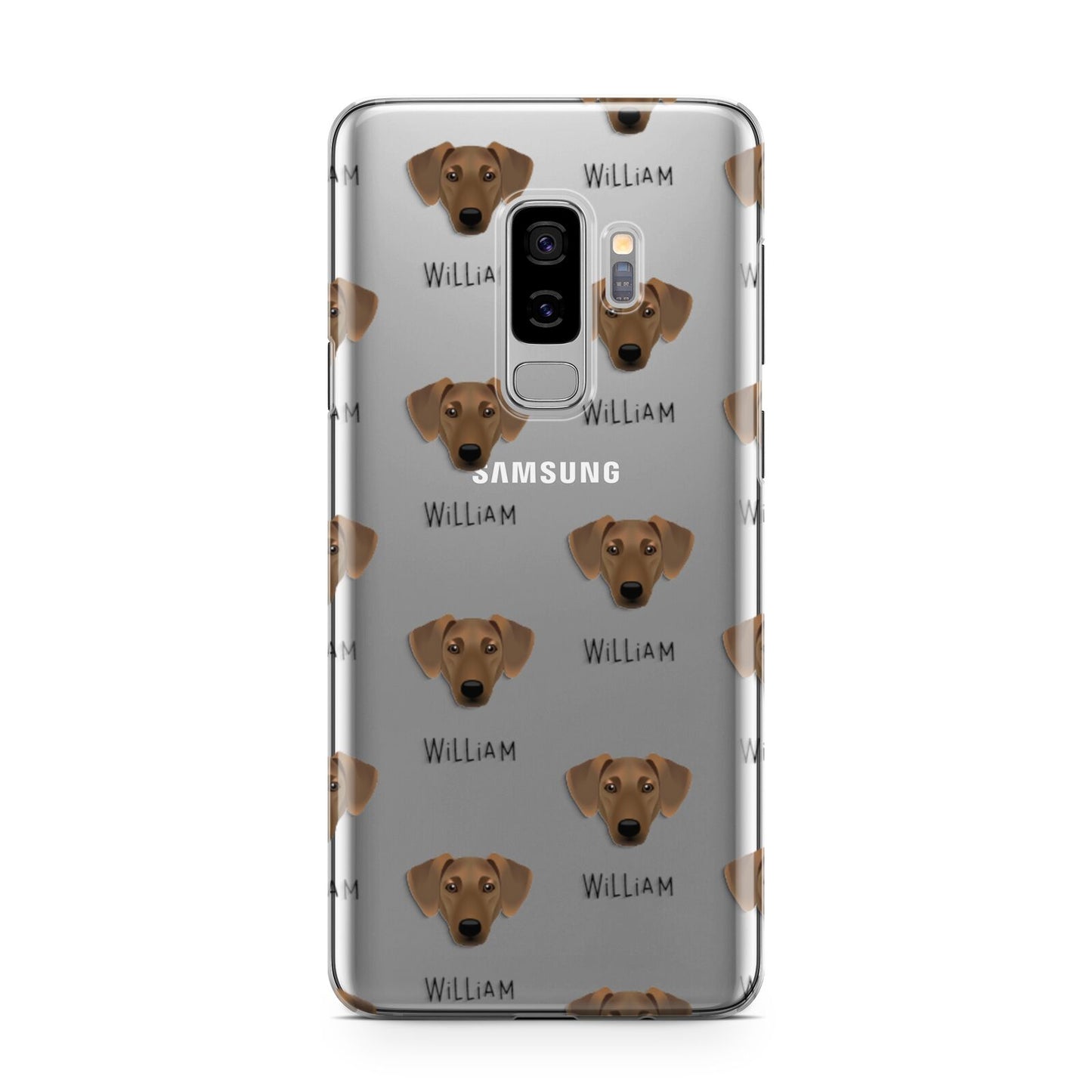 Azawakh Icon with Name Samsung Galaxy S9 Plus Case on Silver phone